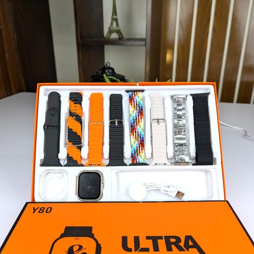 Y80 Ultra Smartwatch With 8 Strap
