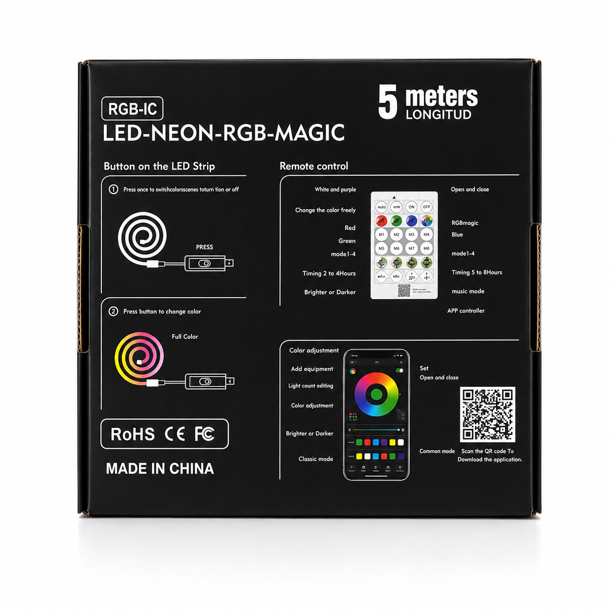 LED Neon RGB Magic Flexible Strip Light With App control