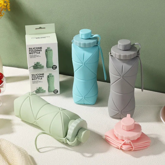 New Creative Silicone Folding Water Cup Outdoor Portable and Scalable Water Cup Sports Water Bottle Travel Water Cup Handy Cup { Multi Color}