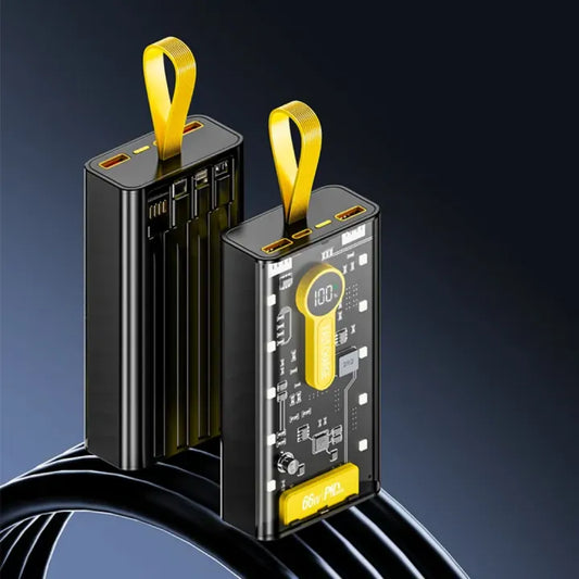 Transparent 66W High-Speed Power Bank – 20000mAh, PD 22W