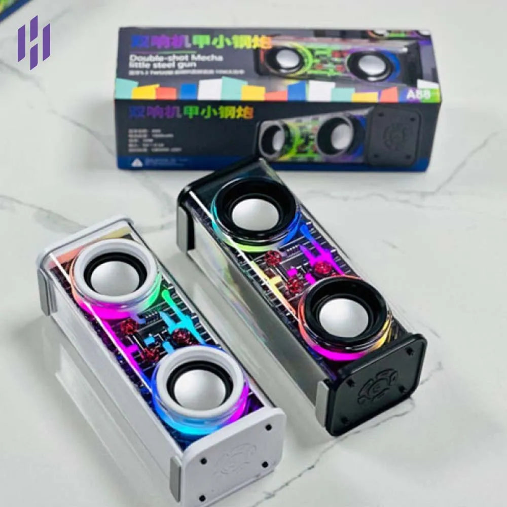 V8 Transparent Mechanical TWS Subwoofer Wireless Bluetooth Speaker
