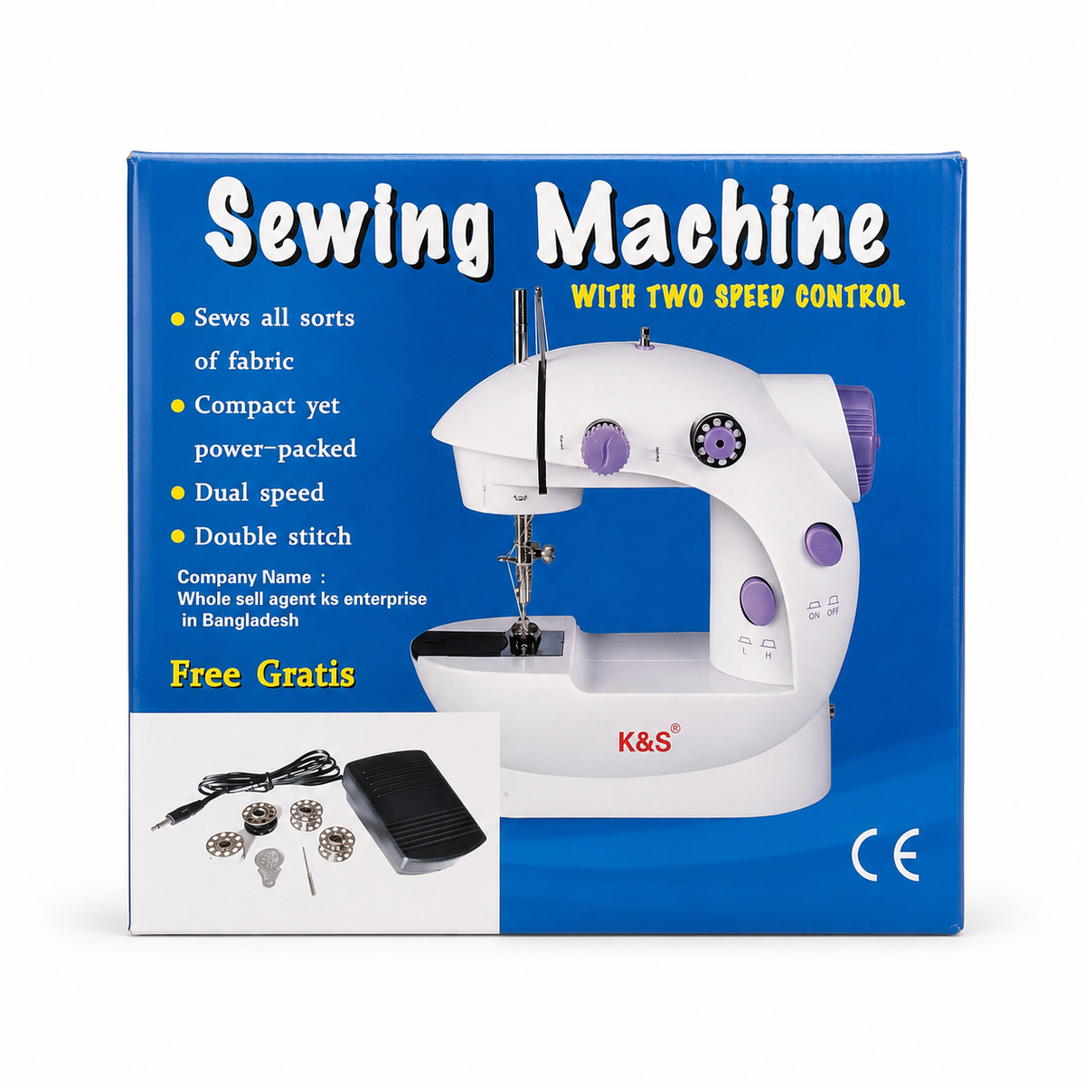 Portable Sewing Machine MLSM-202 | ডাবল স্পিড ও LED লাইট যুক্ত মিনি পোর্টেবল সেলাই মেশিন | Best Mini Sewing Machine for Home Use