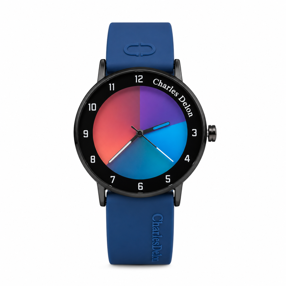 Charles Delon Waterproof Color-Changing Dial Watch for Him & Her – Unisex Ash Silicone Strap Gradient Dial Wristwatch