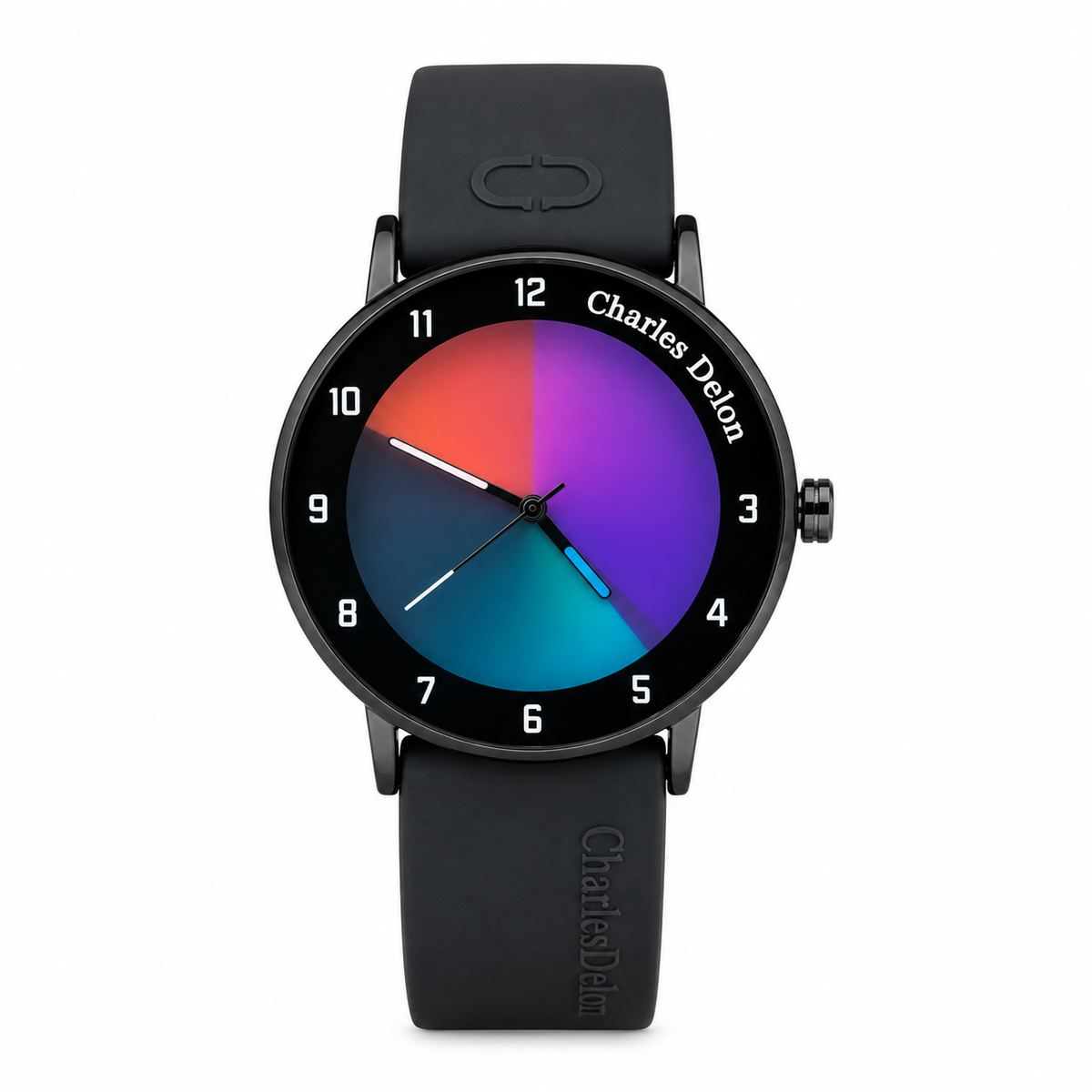 Charles Delon Waterproof Color-Changing Dial Watch for Him & Her – Unisex Ash Silicone Strap Gradient Dial Wristwatch